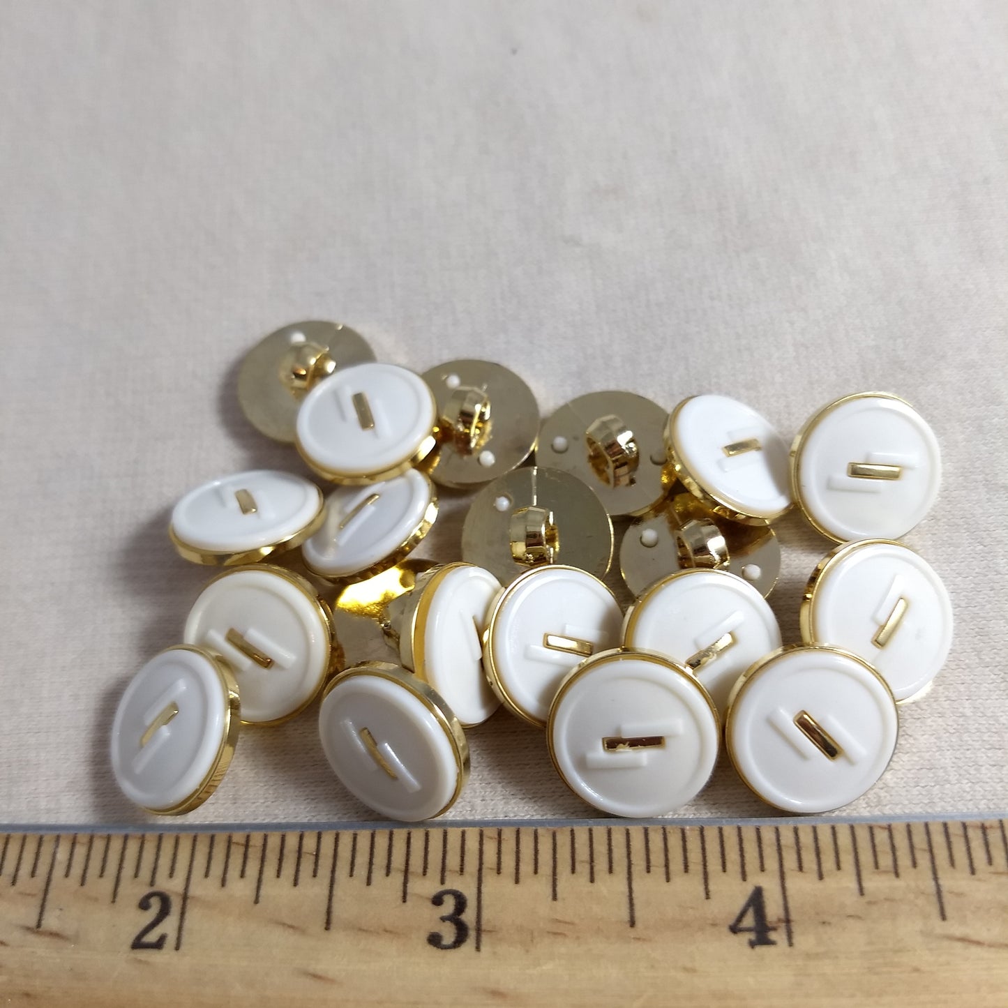 Button #59185 #Shank #White #Gold #Abs #10pc