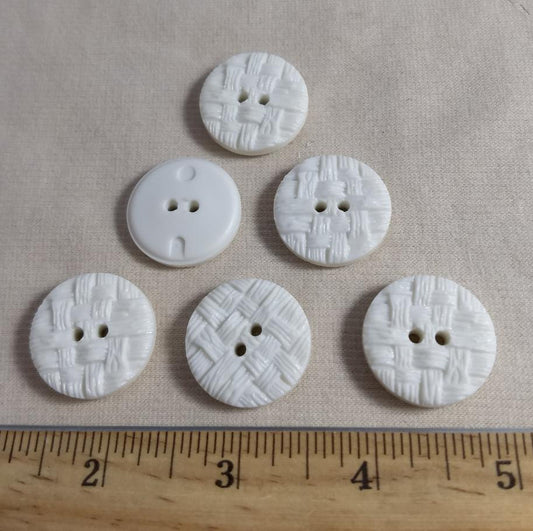 Button #1011 #2 Hole #White #Imitation #Weave #Abs #10pc