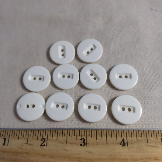 Button #Notch #2 Hole #White  #Nylon #10pc