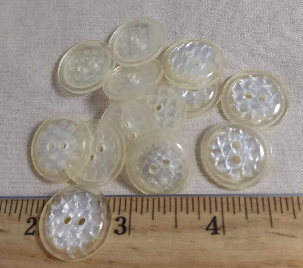 Button #98049 #2 Hole #White #Rim #Nylon #10pc