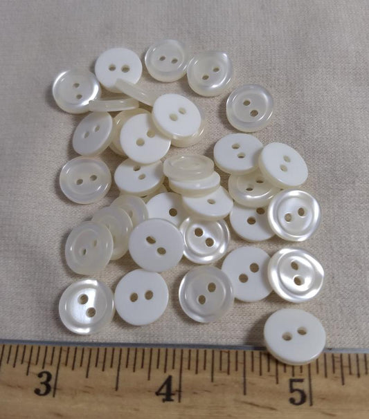 Button #Basic #302 #2 Hole #Pearl #Rim #Polyester #10pc