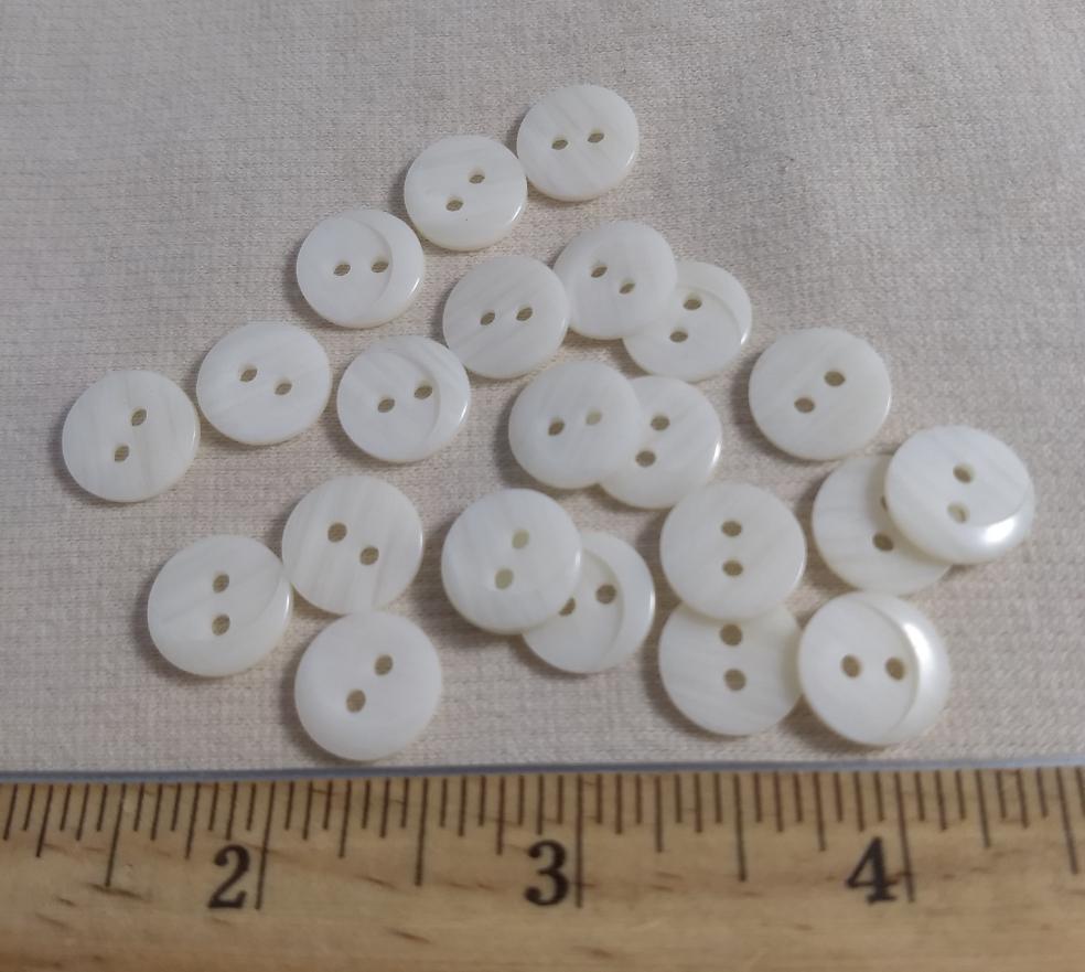 Button #21013 #2 Hole #White #Polyester #10pc