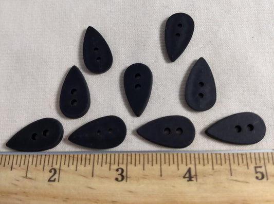 Button #2720 #2 Hole #Black #Tear-Drop #Imitation #Wood #10pc