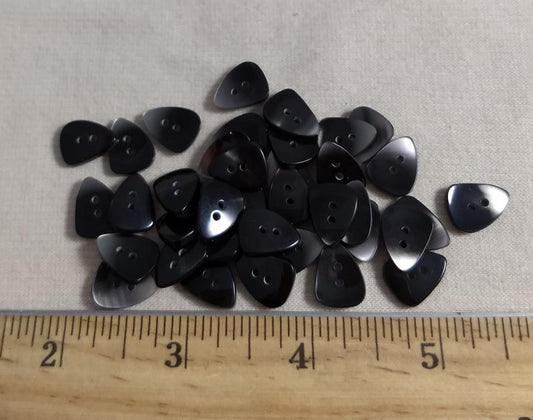 Button #SS01 #2 Hole #Black #Polyester #10pc