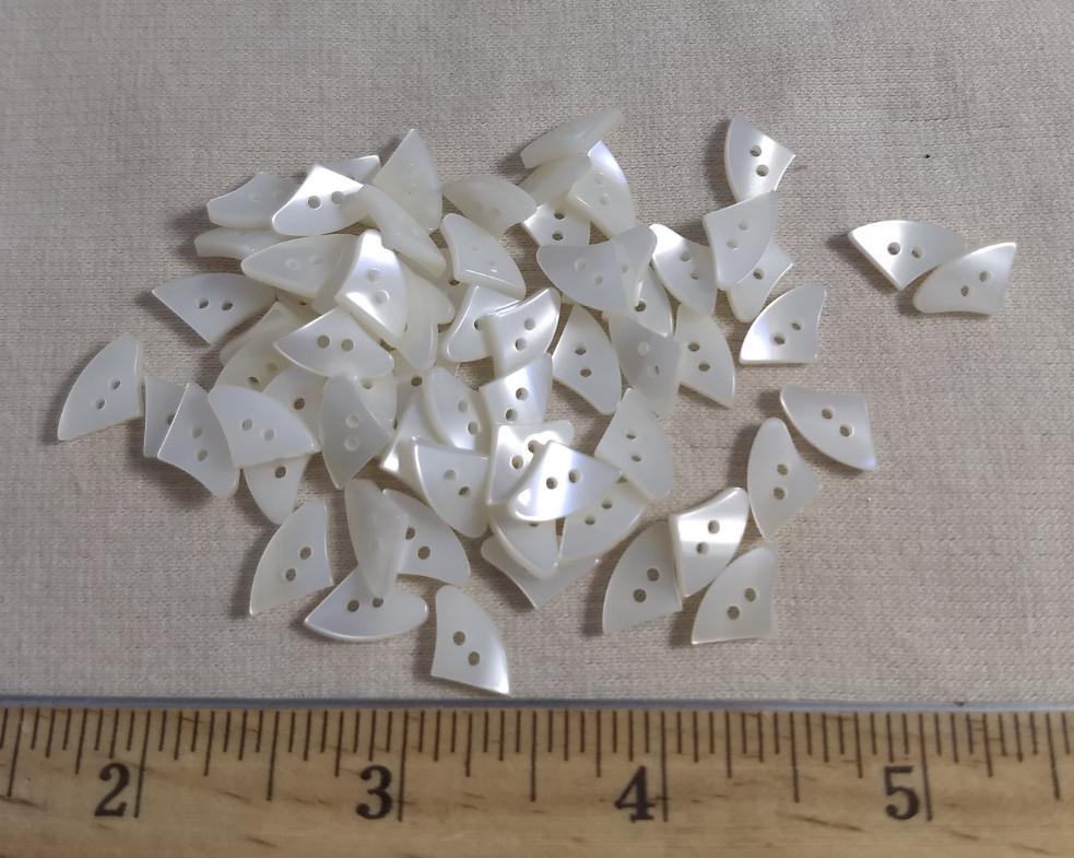 Button #SS03 #2 Hole Pearl-White #Polyester #10pc