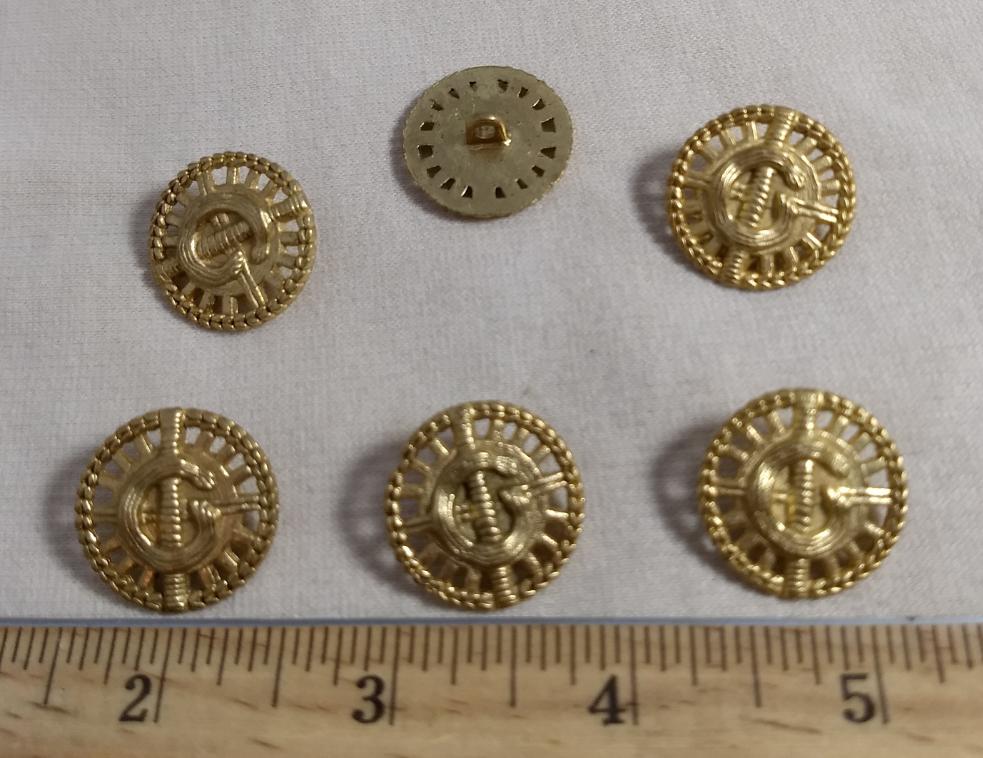 Button #6136 #Shank #Antique-Gold #Metal #10pc