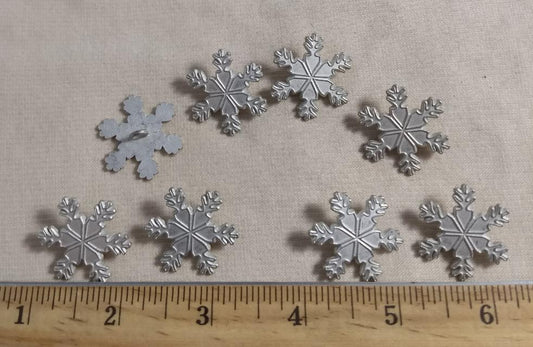 Button #AL6462 #Shank #Antique-Silver #Snow-Flake #Metal #10pc