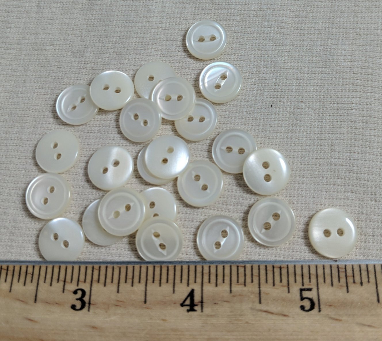 Button #Fisheye #20-1 #2 Hole #White #Rim #Polyester #10pc