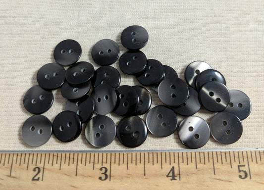 Button #20-2 #2 Hole #Grey #Imitation #Shell #Polyester #10pc