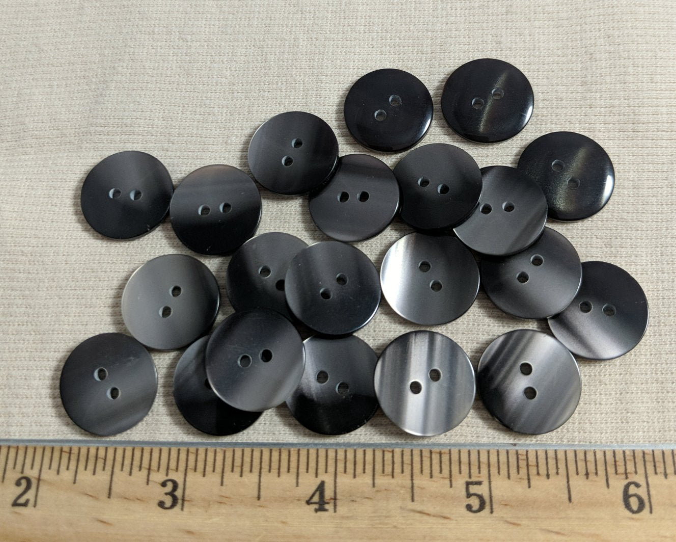 Button #20-2 #2 Hole #Grey #Imitation #Shell #Polyester #10pc