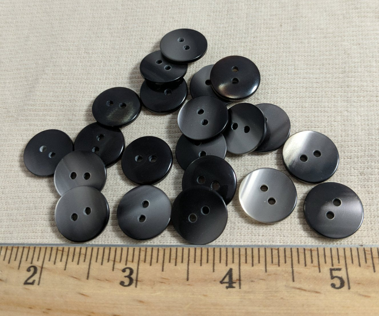 Button #20-2 #2 Hole #Grey #Imitation #Shell #Polyester #10pc