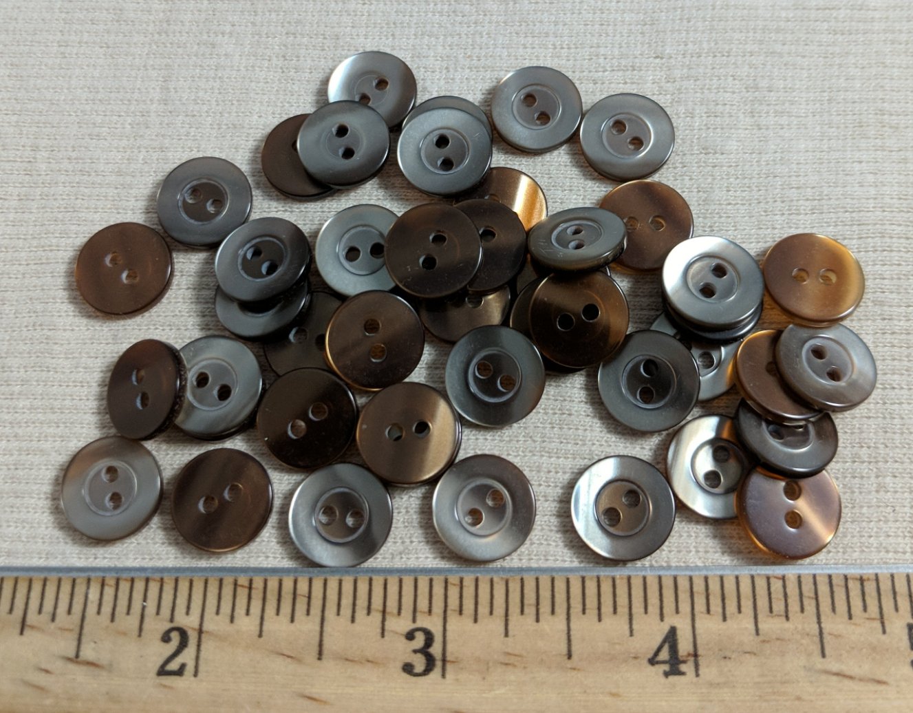 Button #2 Hole #Grey #Imitation #Shell #Rim #Polyester #10pc