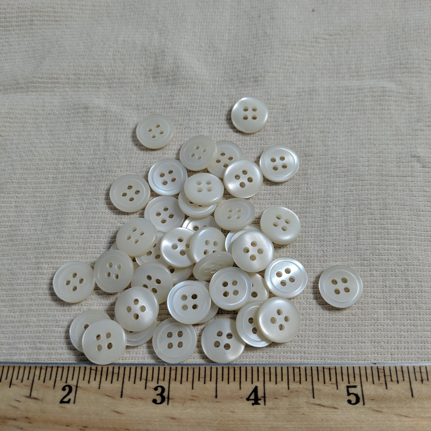 Button #20-7 #4 Hole #Pearl #Rim #Fake-Shell #Polyester #10pc