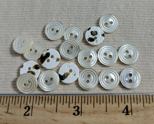 Button #Yoko-A2 #2 Hole #Pearl #Rim #Imitation #Shell #10pc