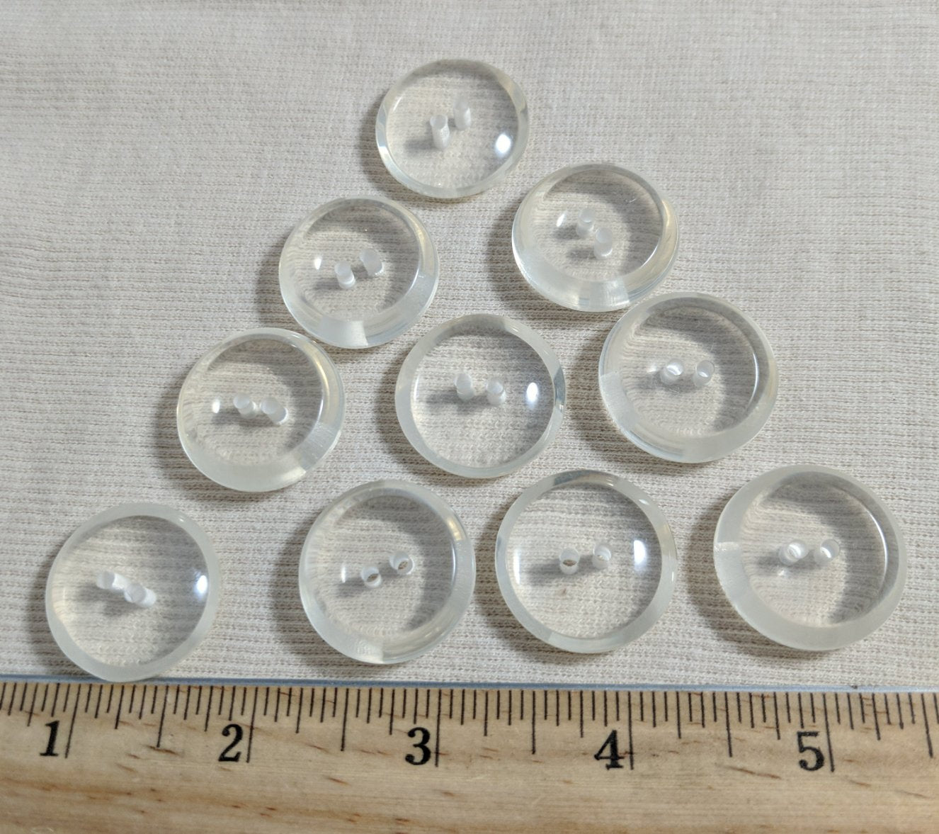 Button #1230 #2 Hole #Clear #Polyester #10pc