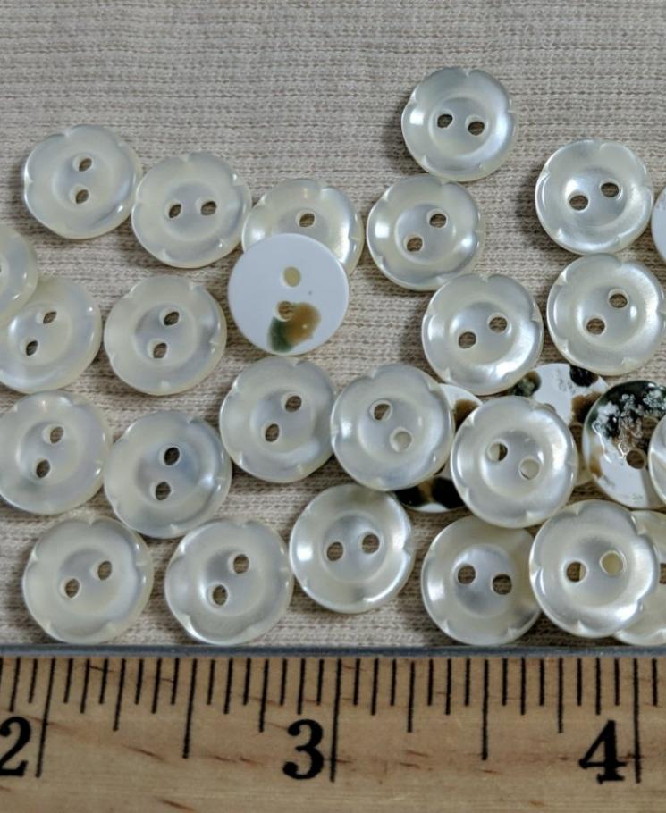 Button #Yoko504 #2 Hole #Pearl #Polyester#10pc