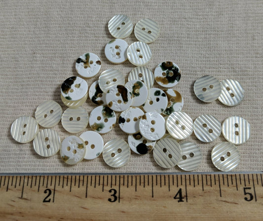 Button #Yoko506 #2 Hole #Pearl #Imitation #Shell #Polyester #10pc