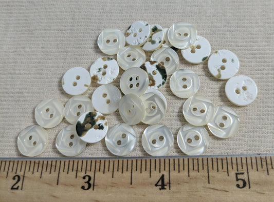 Button #Yoko500 #2 Hole #Pearl #Rim #Polyester #10pc