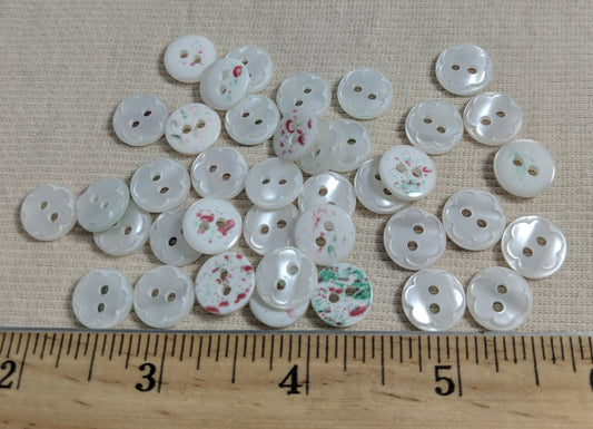 Button #PB1362 #2 Hole #Pearl #Flower #Polyester #10pc