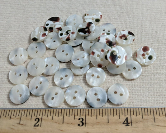 Button #Shell #2 Hole  #Pearl #Imitation #Polyester #10pc