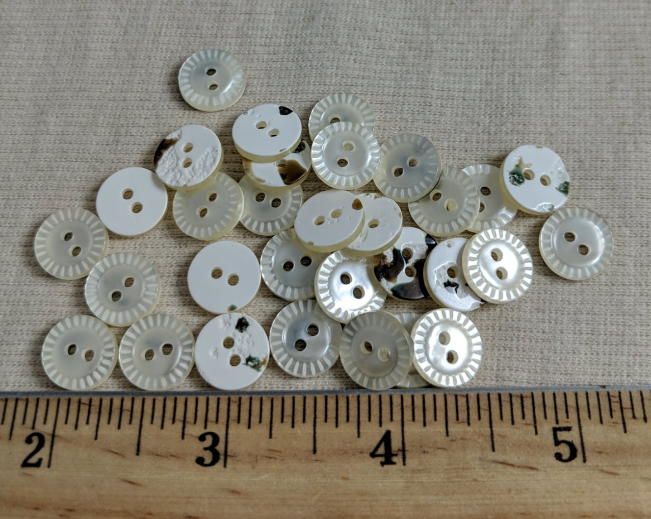 Button #Yoko501 #2 Hole #Pearl #Rim #Imitation #Shell #10pc