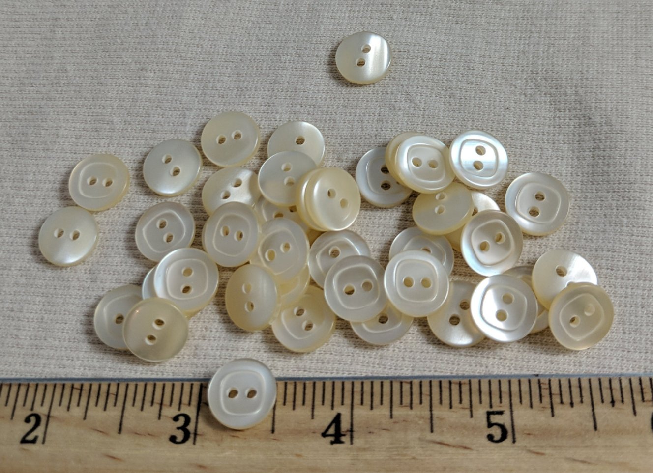 Button #F3 #2 Hole #Cream #Rim #Polyester #10pc