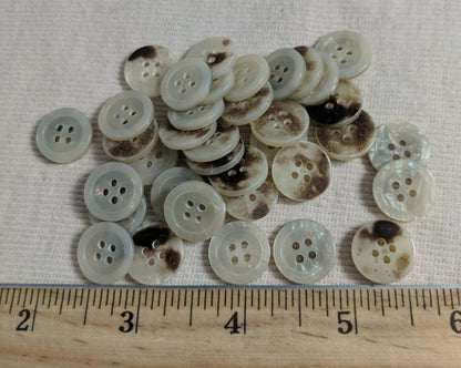 Button #21172 #4 Hole #Pearl #Rim #Imitation #Shell #10pc