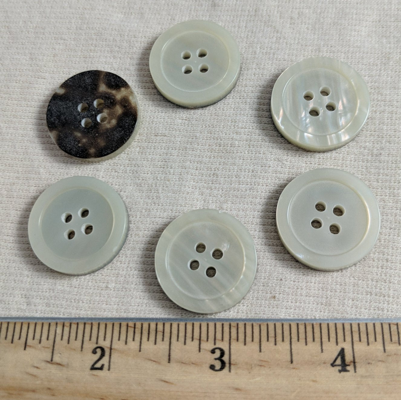 Button #21172 #4 Hole #Pearl #Rim #Imitation #Shell #10pc