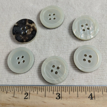 Button #21172 #4 Hole #Pearl #Rim #Imitation #Shell #10pc