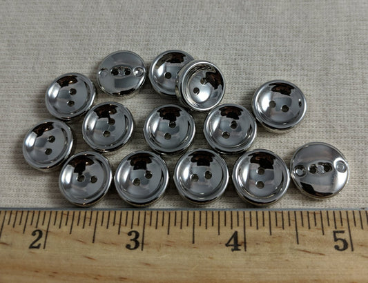 Button #EPS2027 #2 Hole #Silver #ABS 10pc