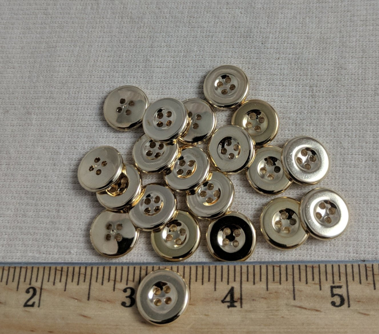 Button #EPS2025 #4 Hole #Gold #Rim #Abs #10pc