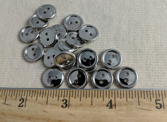 Button #EPS2020 #2 Hole #Silver #Rim #ABS #10pc