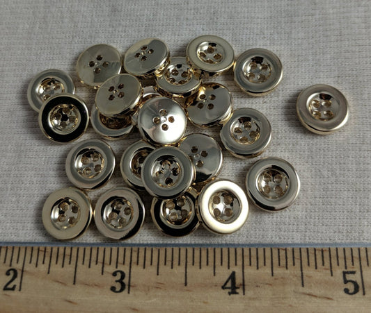 Button #EPS2026 #4 Hole #Gold #Rim #Abs #10pc