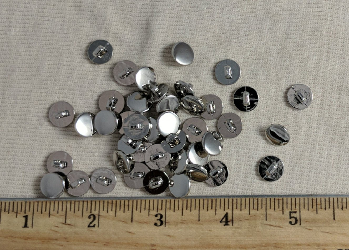 Button #MK7586 #Shank #Silver #Flat-Top #Abs #10pc