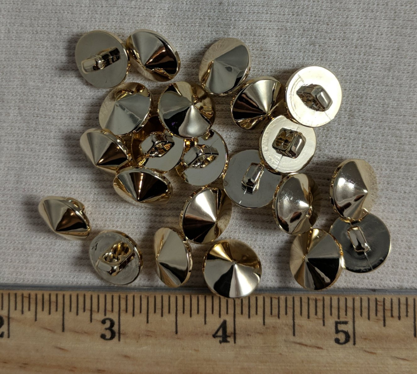 Button  #EPT1008 #Shank #Gold #Pyramid #ABS #10pc