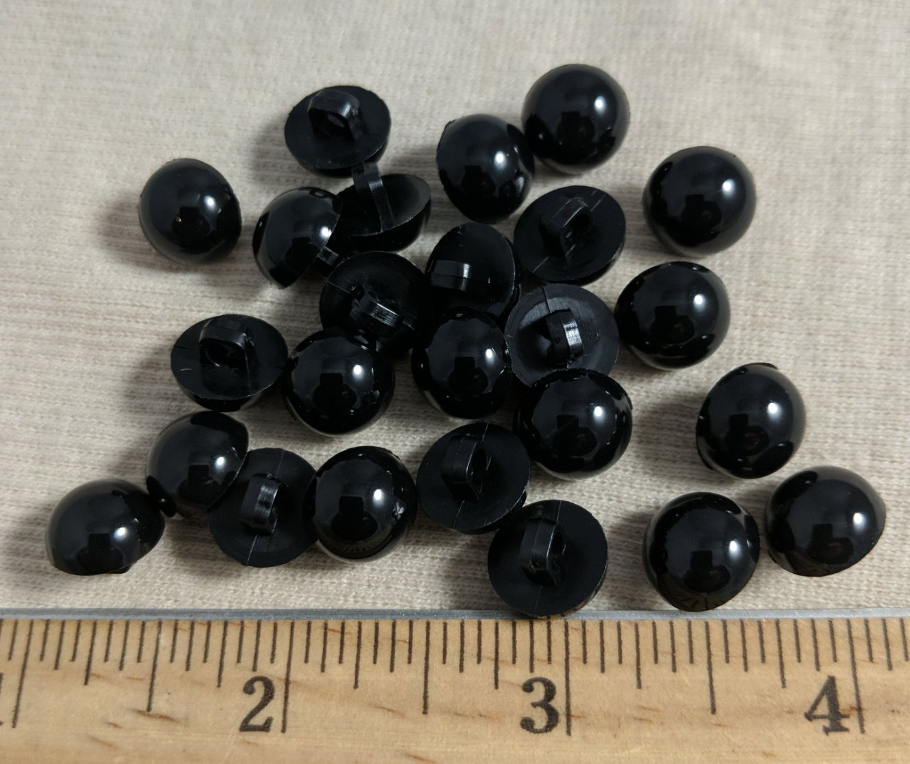 Button #EP1011 #Shank #Black #Halfball #Nylon #10pc