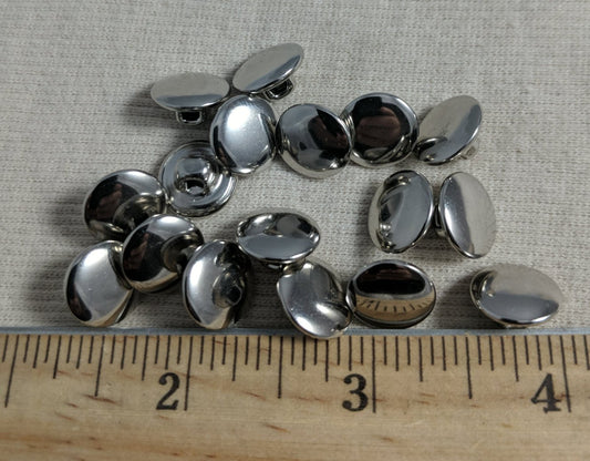 Button #A2802 #Shank #Flat-Top #Silver #Metal #10pc