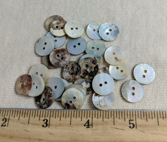 Button #Akoya  #2 Hole #Shell #10pc