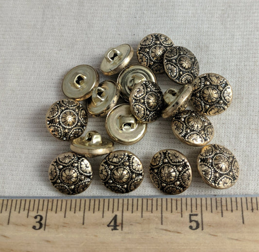 Button #1337 #Shank #Antique-Gold #ABS #10pc