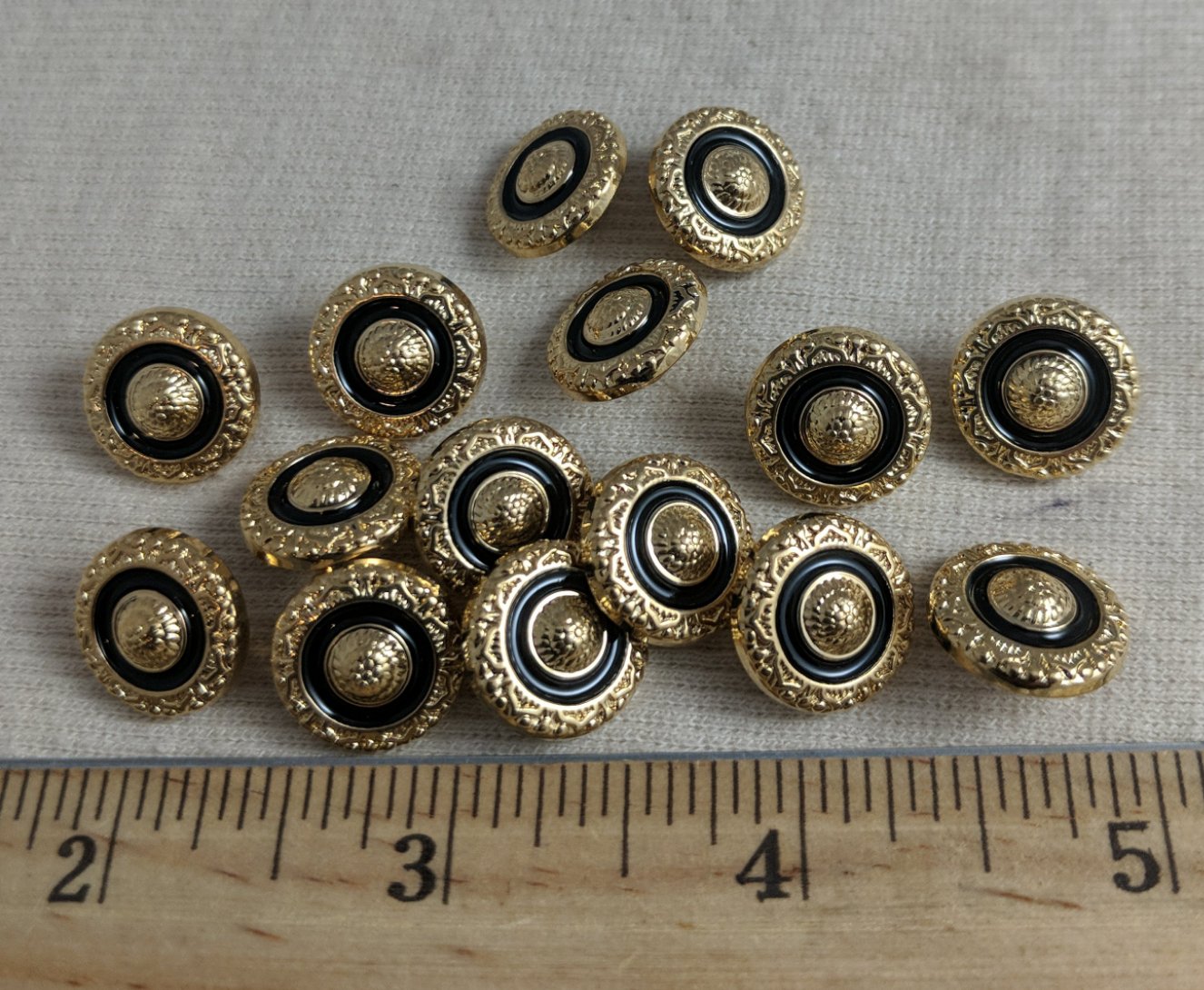 Button #JU502 #Shank #Antique-Gold #Rim #ABS #10pc