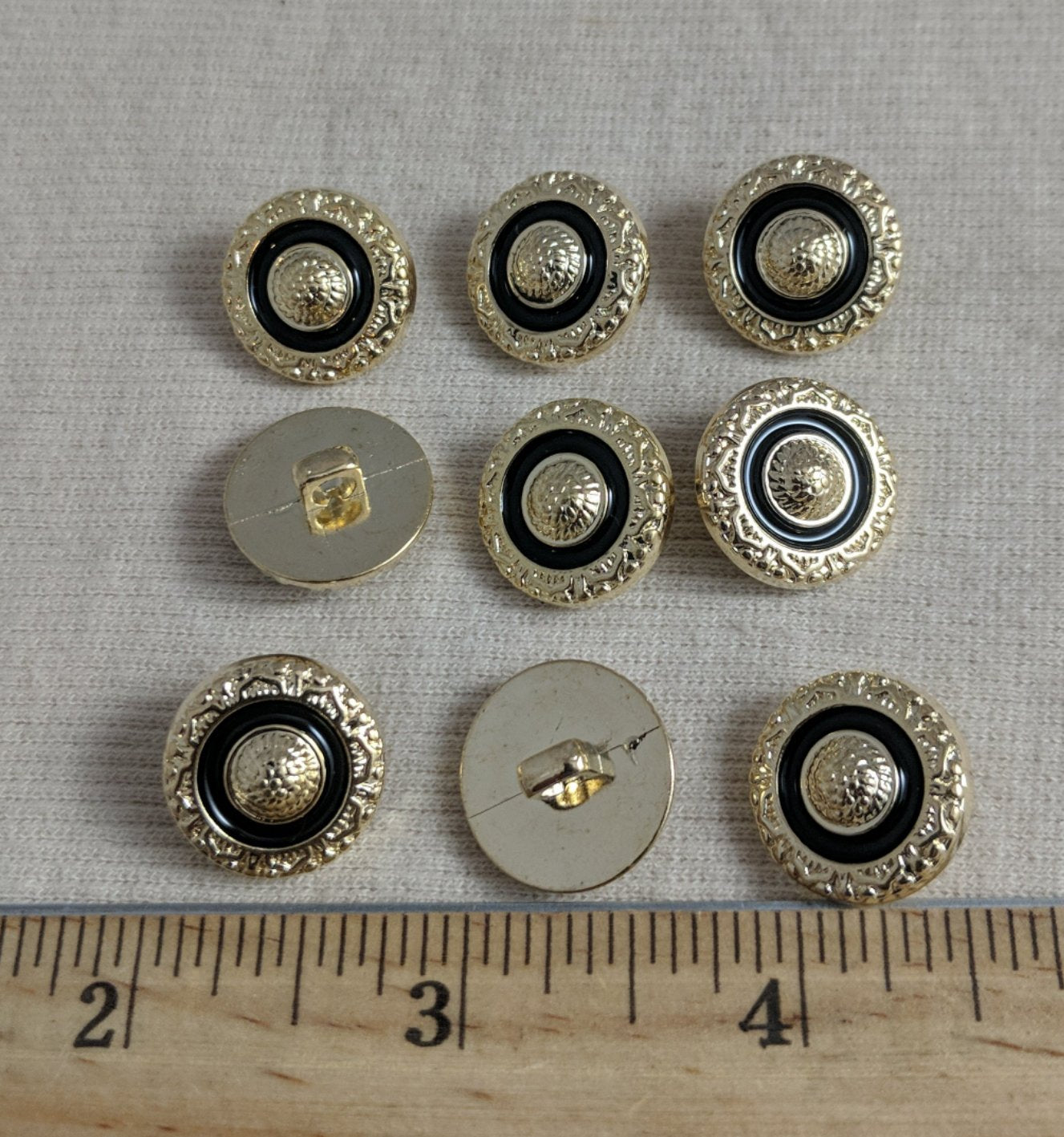 Button #JU502 #Shank #Antique-Gold #Rim #ABS #10pc