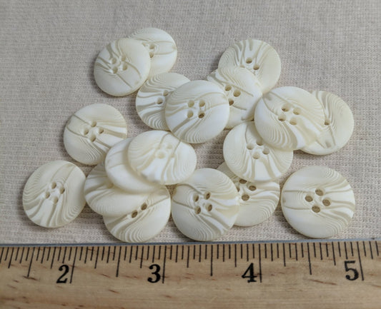 Button #230 #4 Hole #Cream #Imitation #Horn #Polyester #10pc