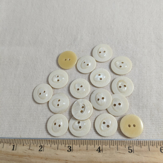 Button #21437 #2 Hole  #Ivory #Polyester #10pc