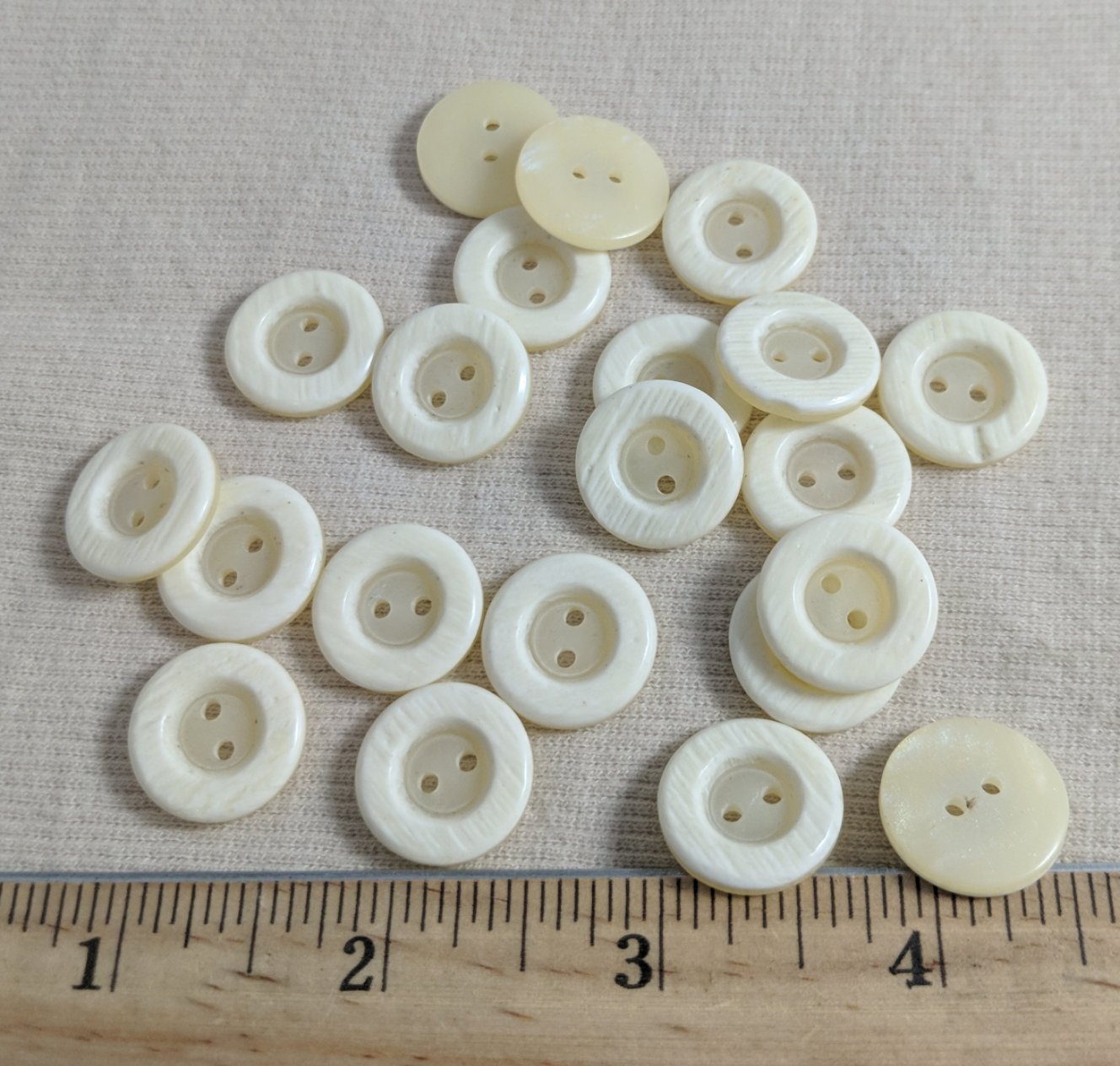 Button #95632 #2 Hole #White #Rim #Polyester #10pc