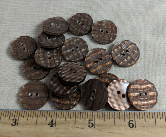 Button #98050 #2 Hole #Brown #Abs #10pc