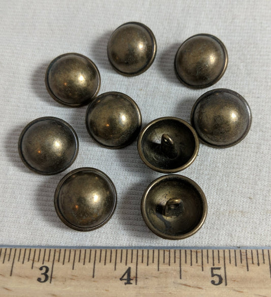 Button #1345 #Shank #Antique-Gold #Dome #Rim #Metal #10pc