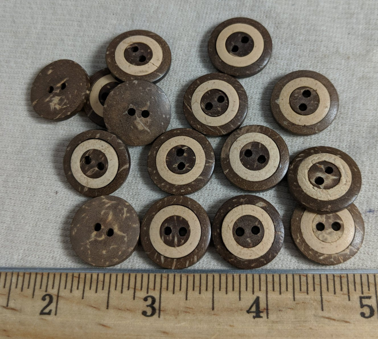 Button #P9011 #2 Hole #Brown #Rim #Coconut #Wood #10pc