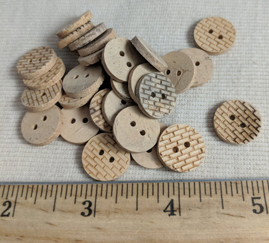 Button #PPL008 #2 Hole #Natural #Brown #Bricks #Coconut #Wood #10pc