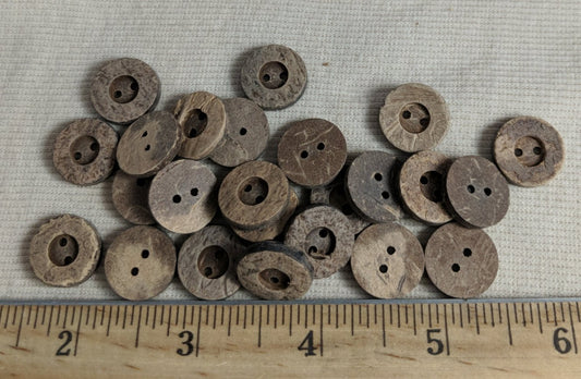 Button #PPC006 #2 Hole #Brown #Coconut #Wood #10pc