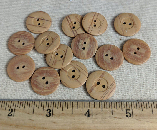 Button #95410 #2 Hole #Cream #Imitation #Wood #Rim #Polyester #10pc